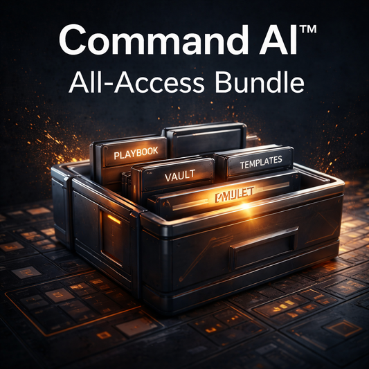 Command AI All-Access Bundle with abstract design and glowing yellow elements on a dark background
